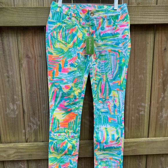 NWT LILLY PULITZER Sea, Salt and sun Callahan Chino Pants size 00 - Picture 2 of 8